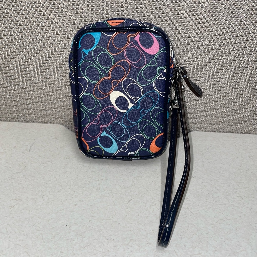 Coach Navy and Multicolor Wristlet - Picture 2 of 3